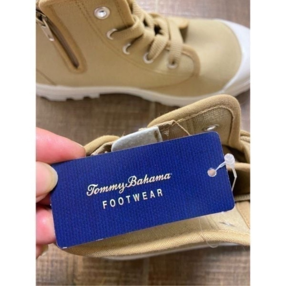 Tommy Bahama Tan High-Top Sneakers with White Soles Sz 10 NWT - Picture 7 of 8